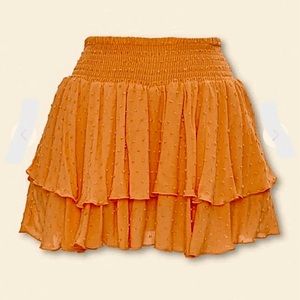 Marigold tiered flowy skirt with built in shorts (lining)